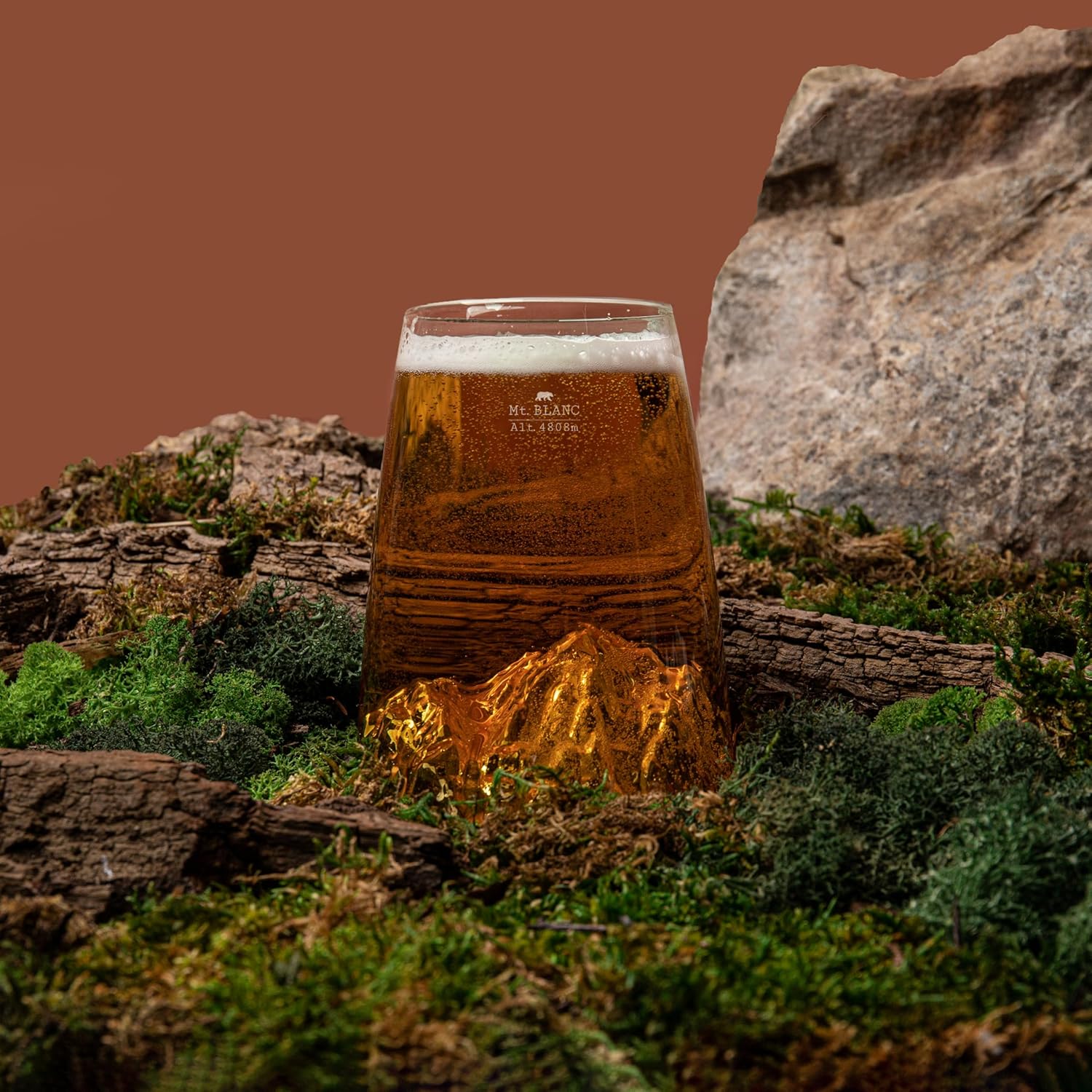 Verre à bière ou cocktail design - Topographic Mont-Blanc - Image 4