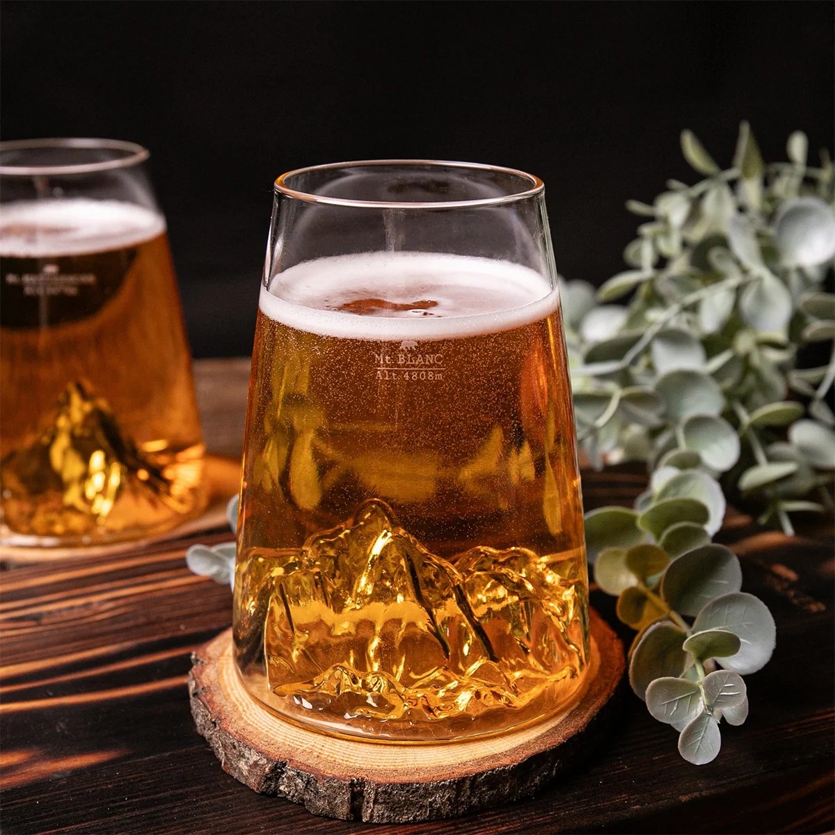 Verre à bière ou cocktail design - Topographic Mont-Blanc