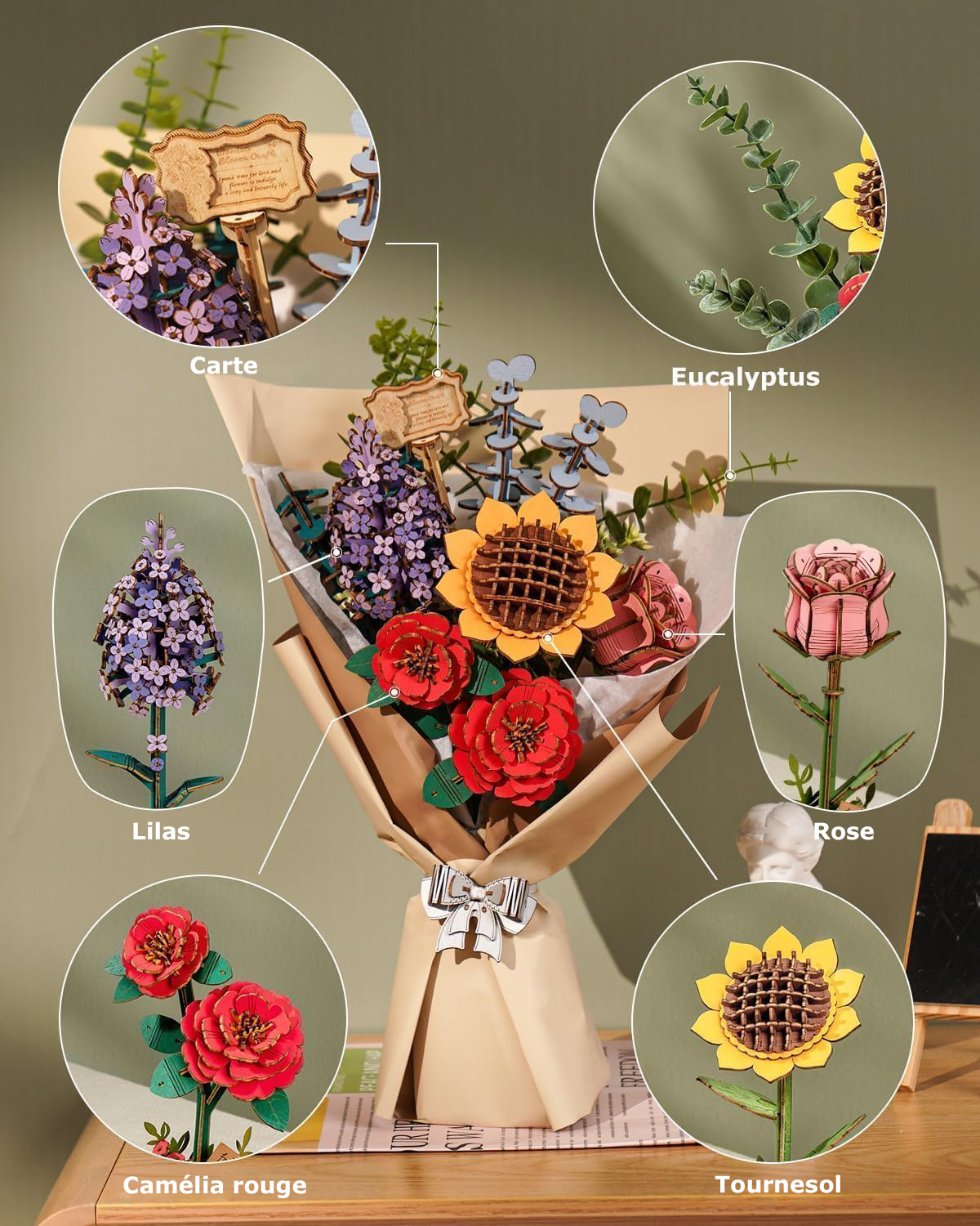 Puzzle 3D - Bouquet de fleurs - Image 4
