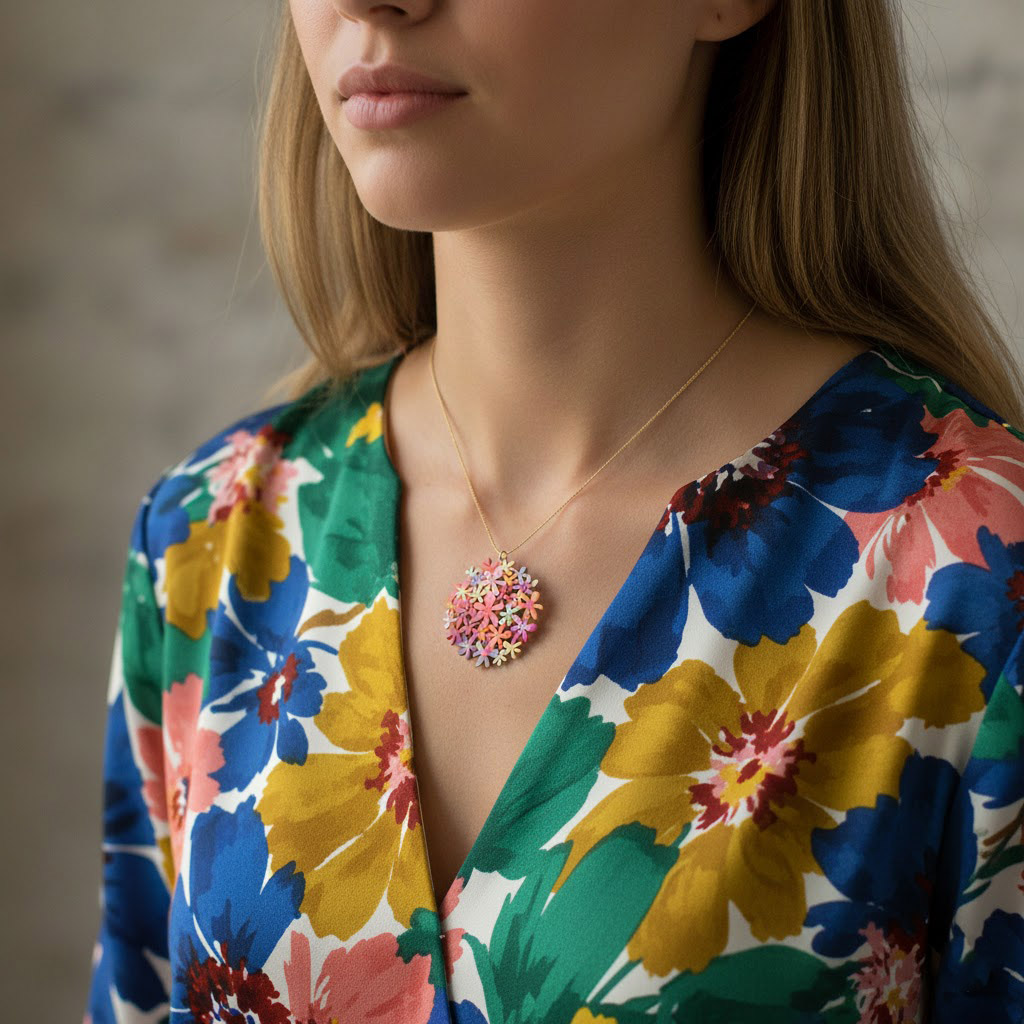 Collier bouquet de fleurs - Image 4