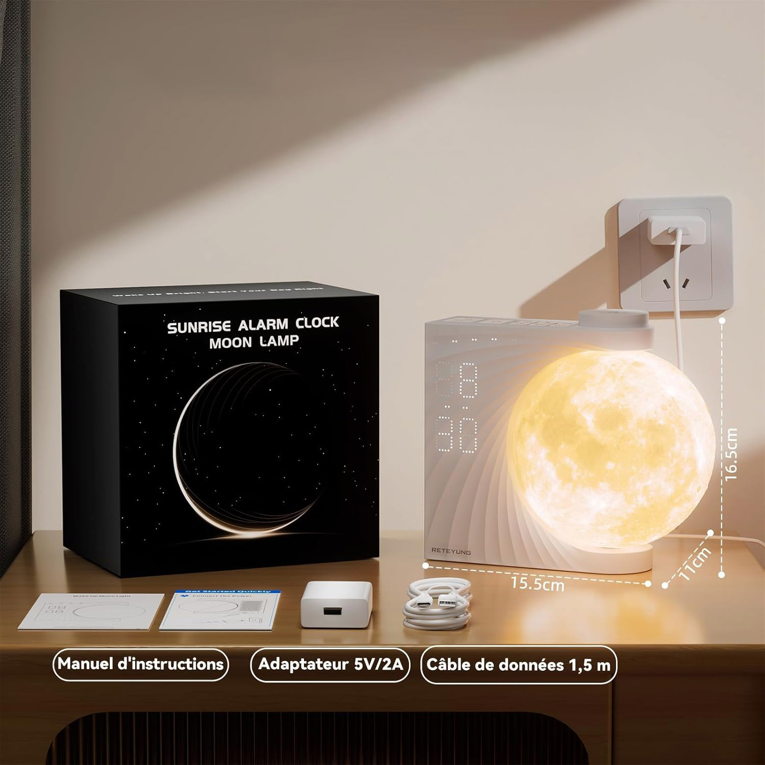 Réveil simulateur d'aube lune - Image 3