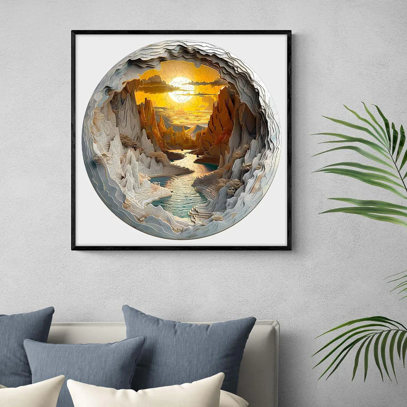 Puzzle rond effet 3D - La grotte